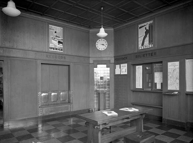 Från Stockholmsutställningen 1930. Väntsalsmiljö