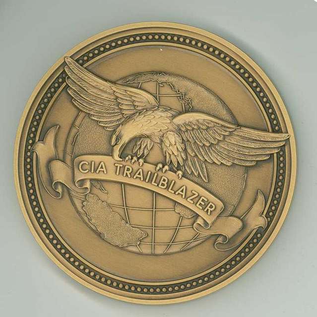 The CIA Trailblazer Award gold medallion