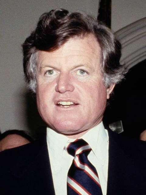 Senator Edward Kennedy pictured during a visit to London.