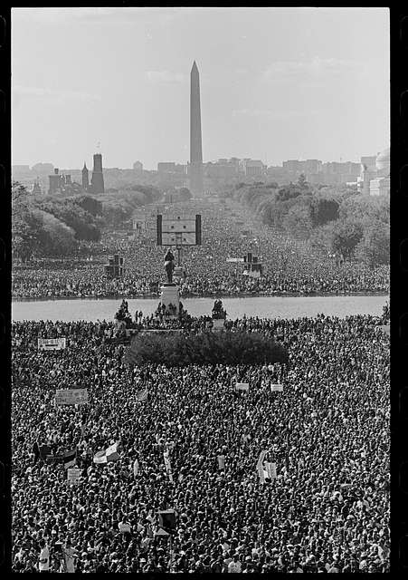 Aerial View of Marchers on the National Mall During the Million Man March